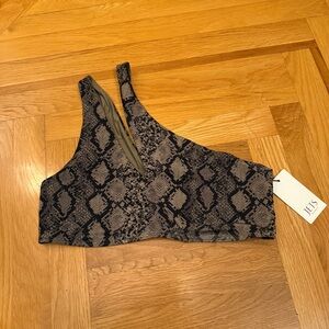 JETS Australia Snake Print Asymmetrical Cut Out Top